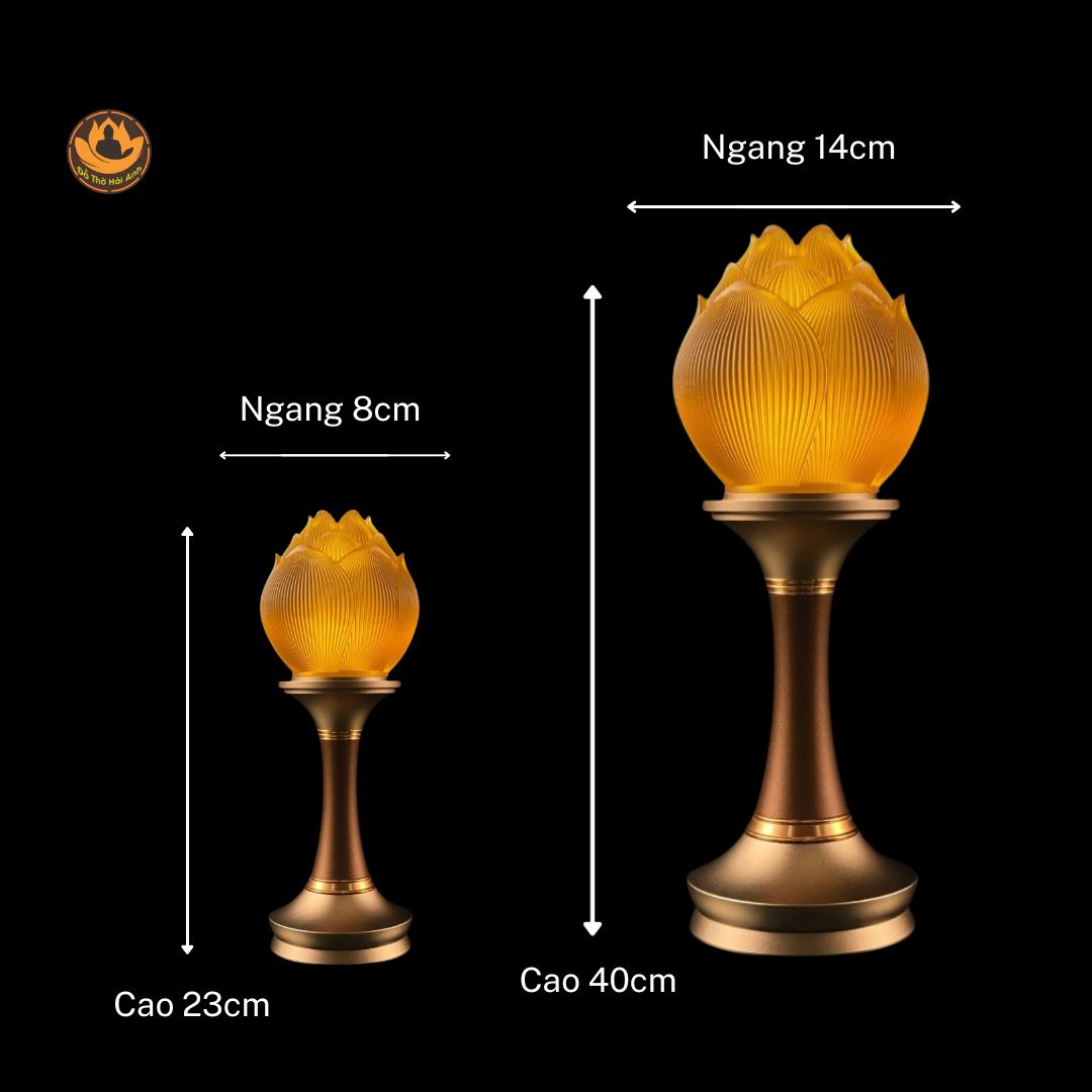 Đèn Nụ sen lưu ly thân hợp kim đồng