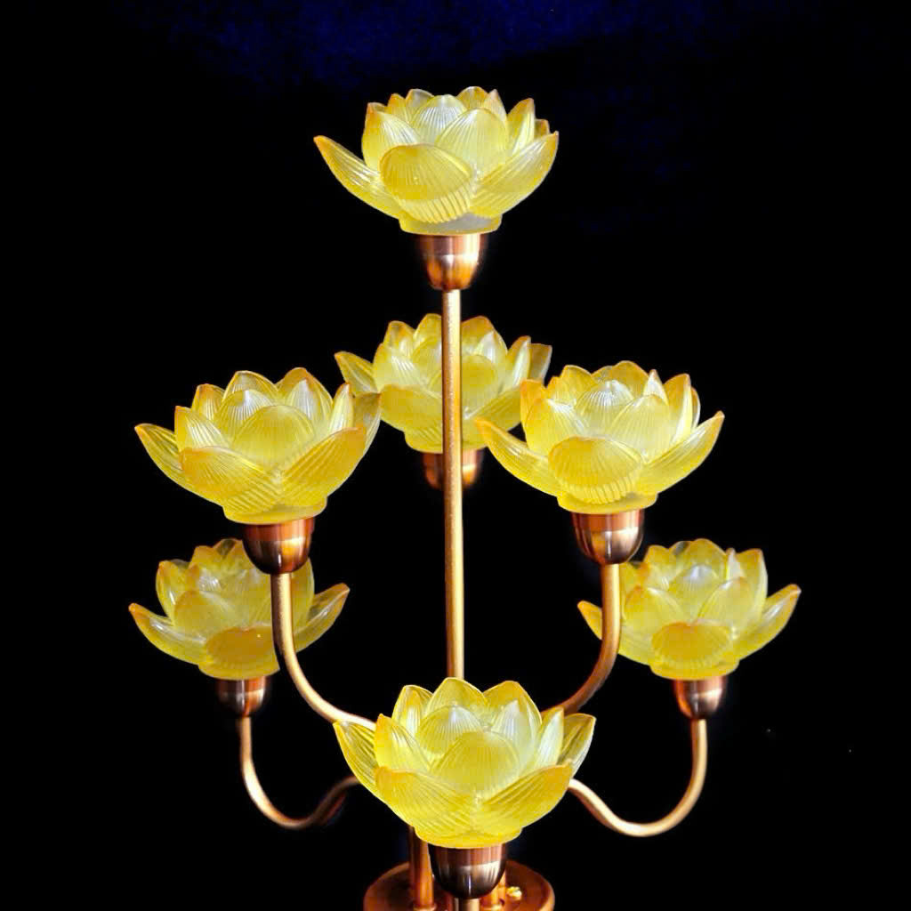Đèn Sen Bình Hoa Lưu Ly 7 Bông