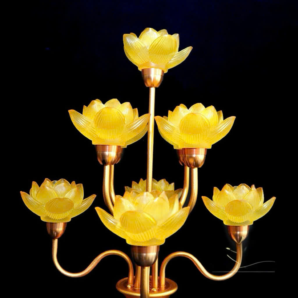 Đèn Sen Bình Hoa Lưu Ly 7 Bông