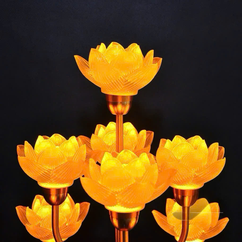Đèn Sen Bình Hoa Lưu Ly 7 Bông