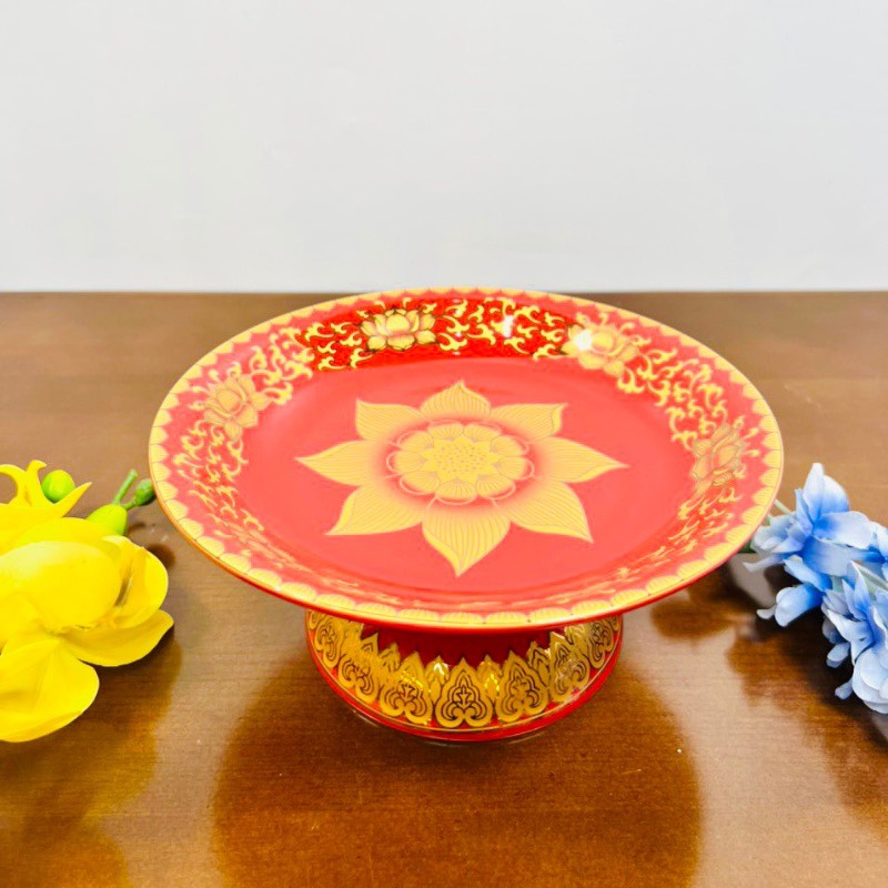 Mâm Bồng Gấm Đỏ/Vàng