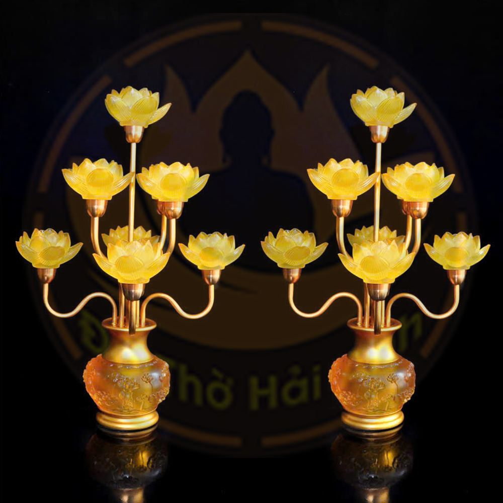Đèn Sen Bình Hoa Lưu Ly 7 Bông