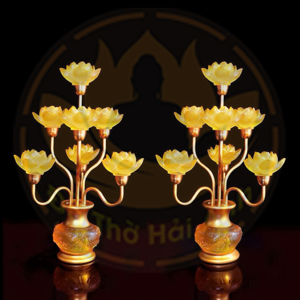 Đèn Sen Bình Hoa Lưu Ly 7 Bông