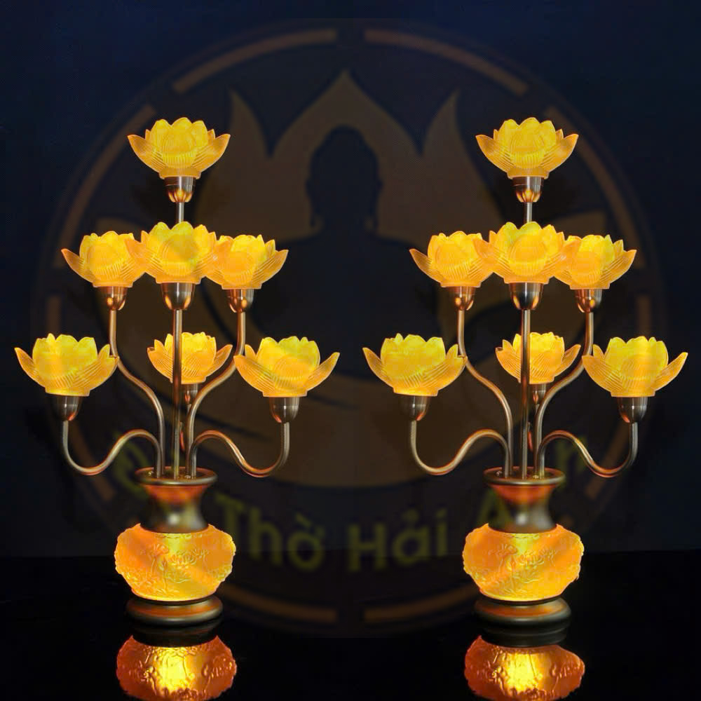 Đèn Sen Bình Hoa Lưu Ly 7 Bông