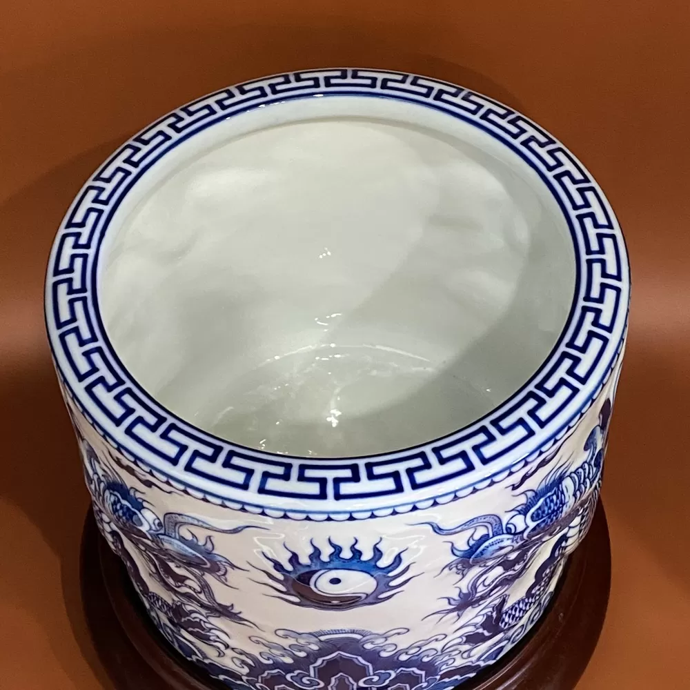 Bát Hương Tài Vượng Nổi Men Lam