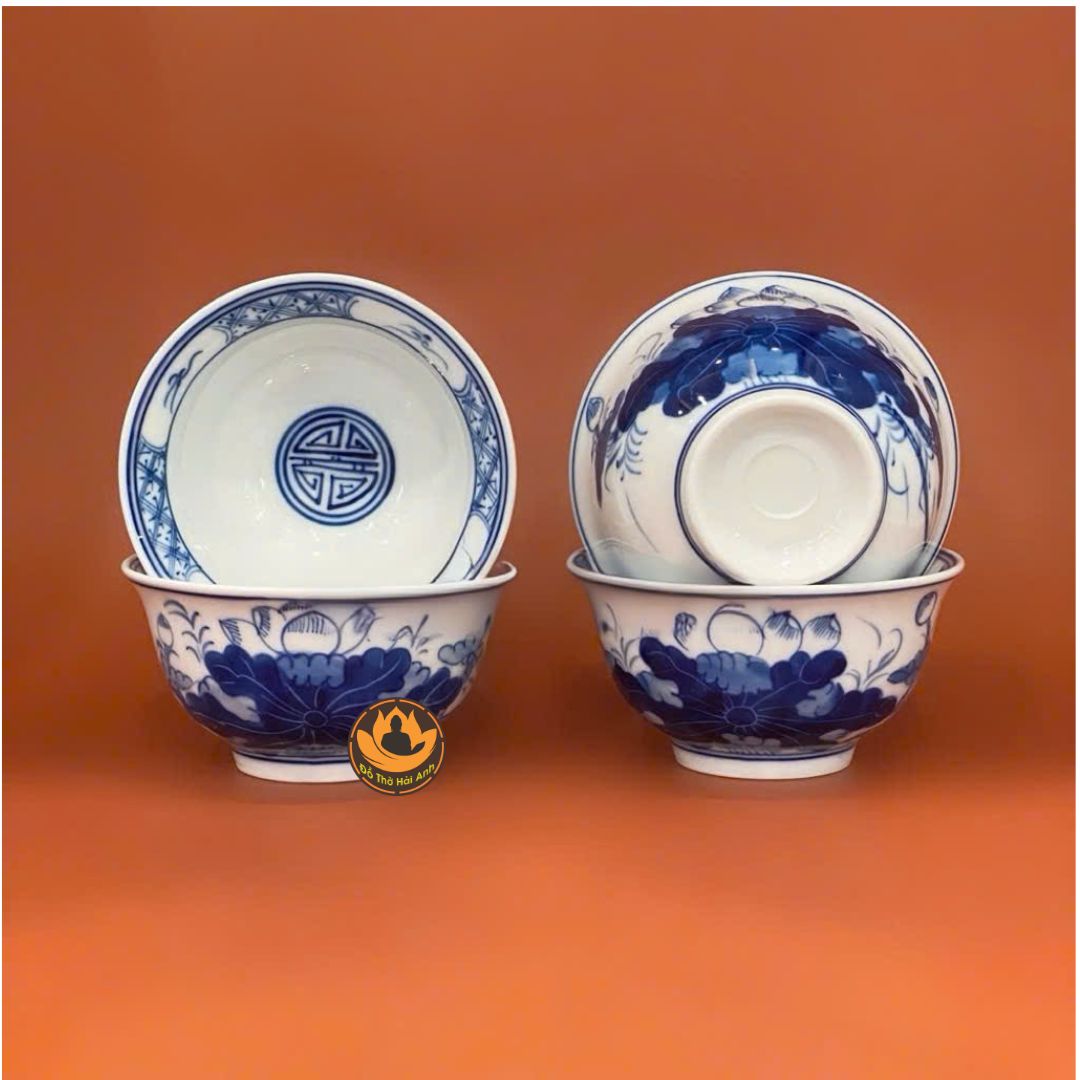 Bát Thờ Hoa Sen Men Lam