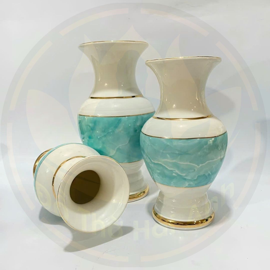 Lọ Hoa Xanh Lam Gốm Sứ Cao Cấp – Nhập Khẩu, Trang Trí Sang Trọng