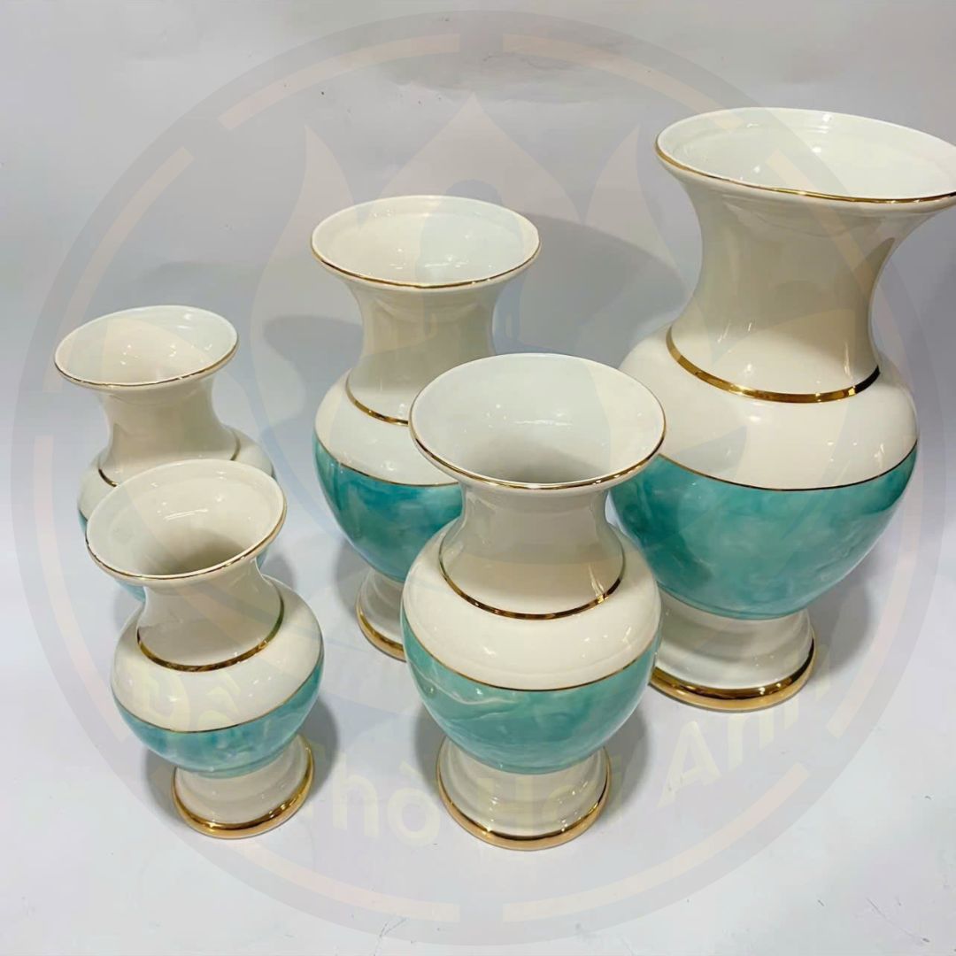 Lọ Hoa Xanh Lam Gốm Sứ Cao Cấp – Nhập Khẩu, Trang Trí Sang Trọng