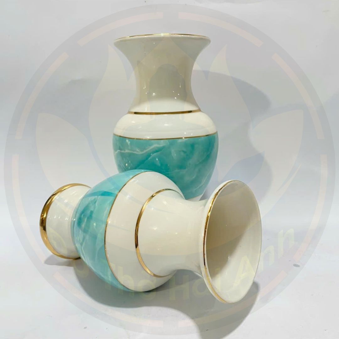 Lọ Hoa Xanh Lam Gốm Sứ Cao Cấp – Nhập Khẩu, Trang Trí Sang Trọng