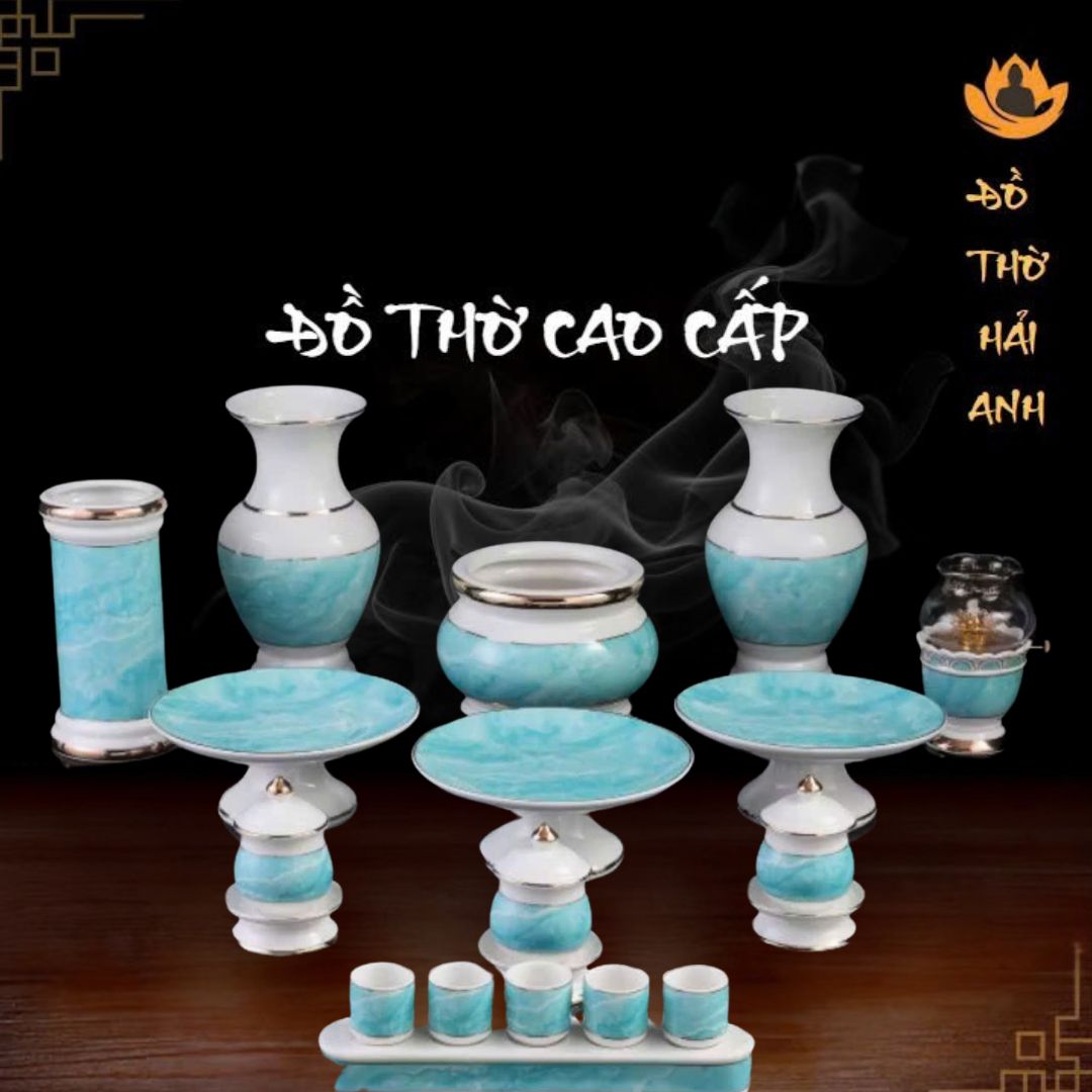 Bộ Đồ Thờ Xanh Lam