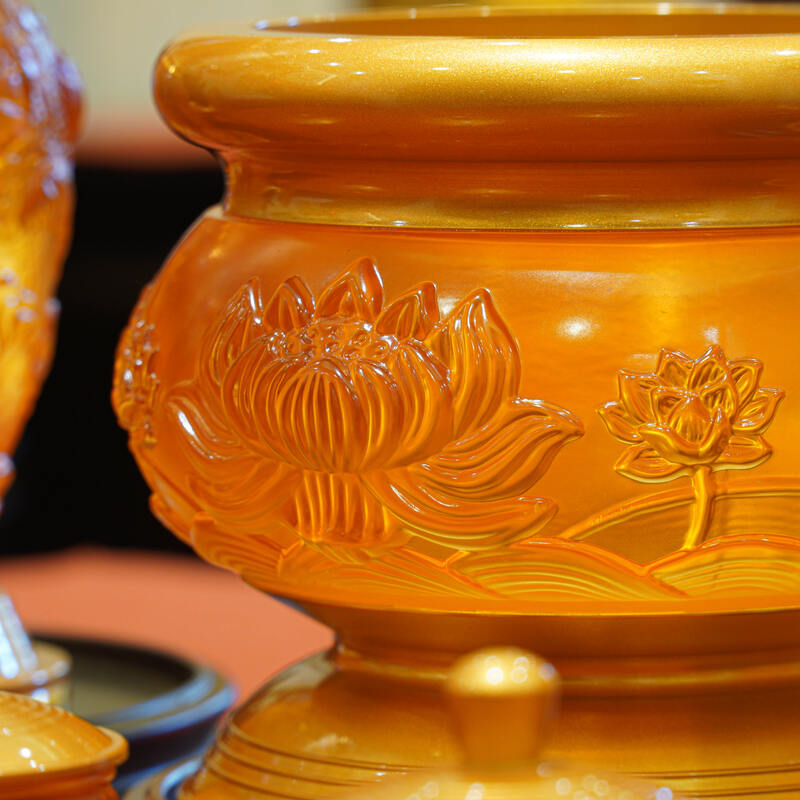 Bộ Đồ Thờ Đồng Vàng Lưu Ly – Chiêu Tài Tụ Lộc, Tôn Nghiêm Không Gian Thờ Tự