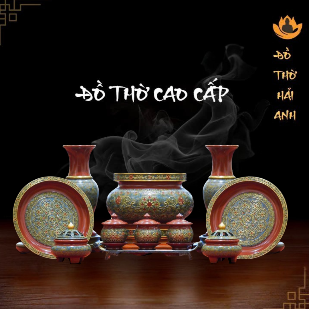 BỘ ĐỒ THỜ ĐỒNG HOA VĂN CAO CẤP