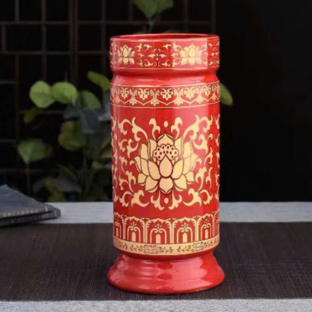 Ống Hương Gấm Đỏ Vàng – Đồ Thờ Cúng Sang Trọng & Phong Thủy Cát Tường