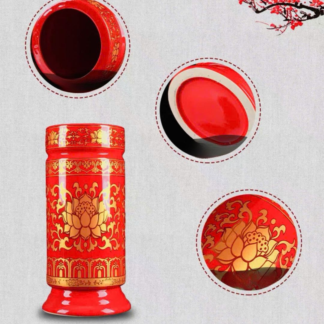 Đồ thờ gấm đỏ vàng sang trọng