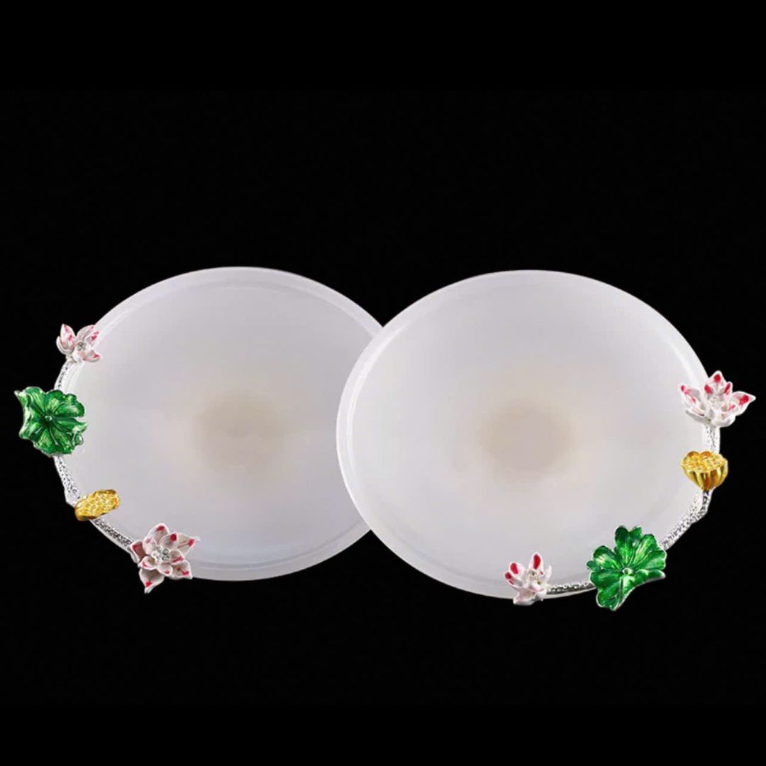 Mâm bồng phong thủy ngọc viền đồng