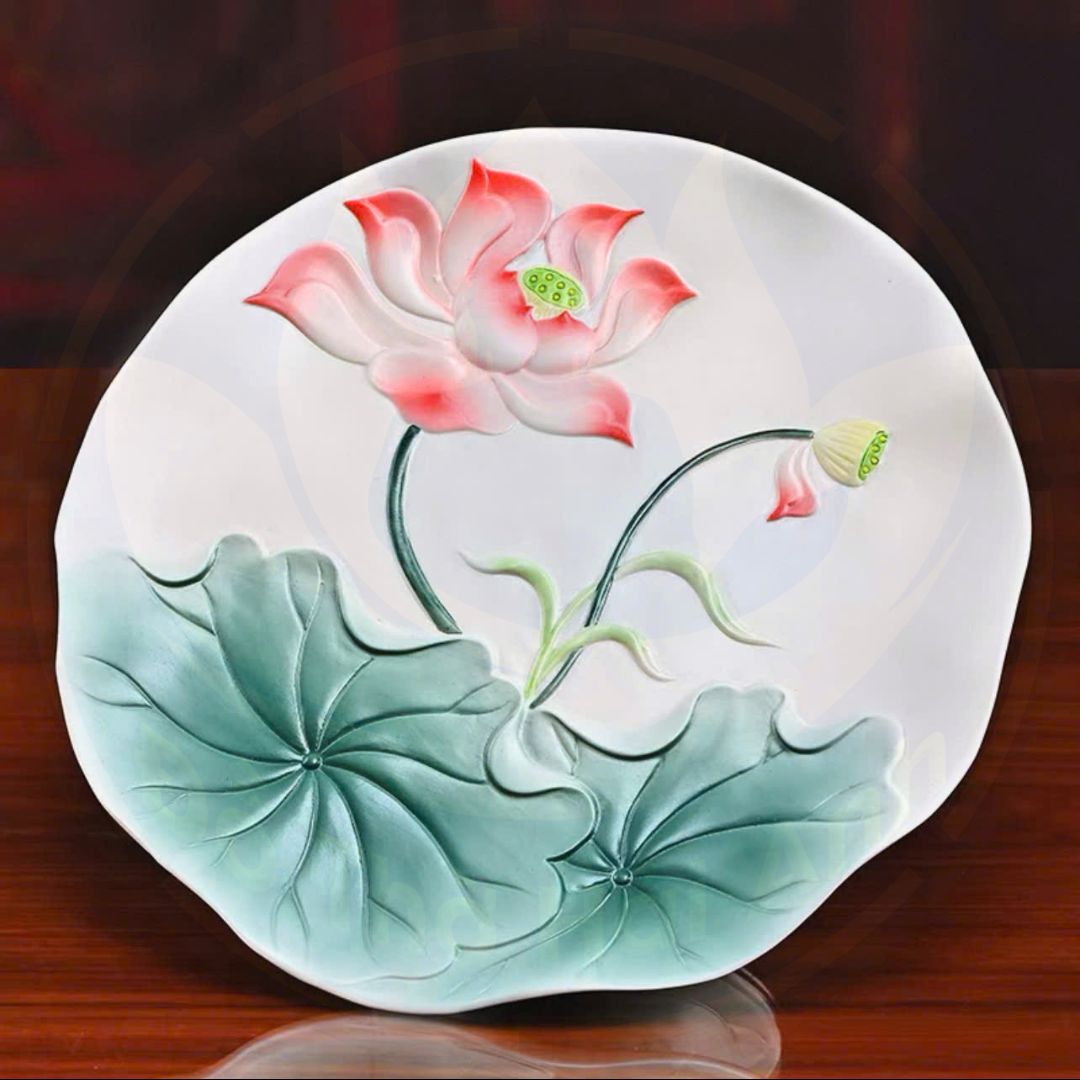 Mâm bồng thờ cúng hoa sen đỏ