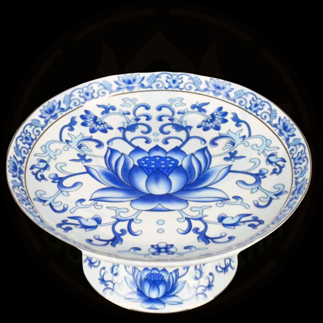 Mâm Bồng Sen Nổi Trắng Xanh
