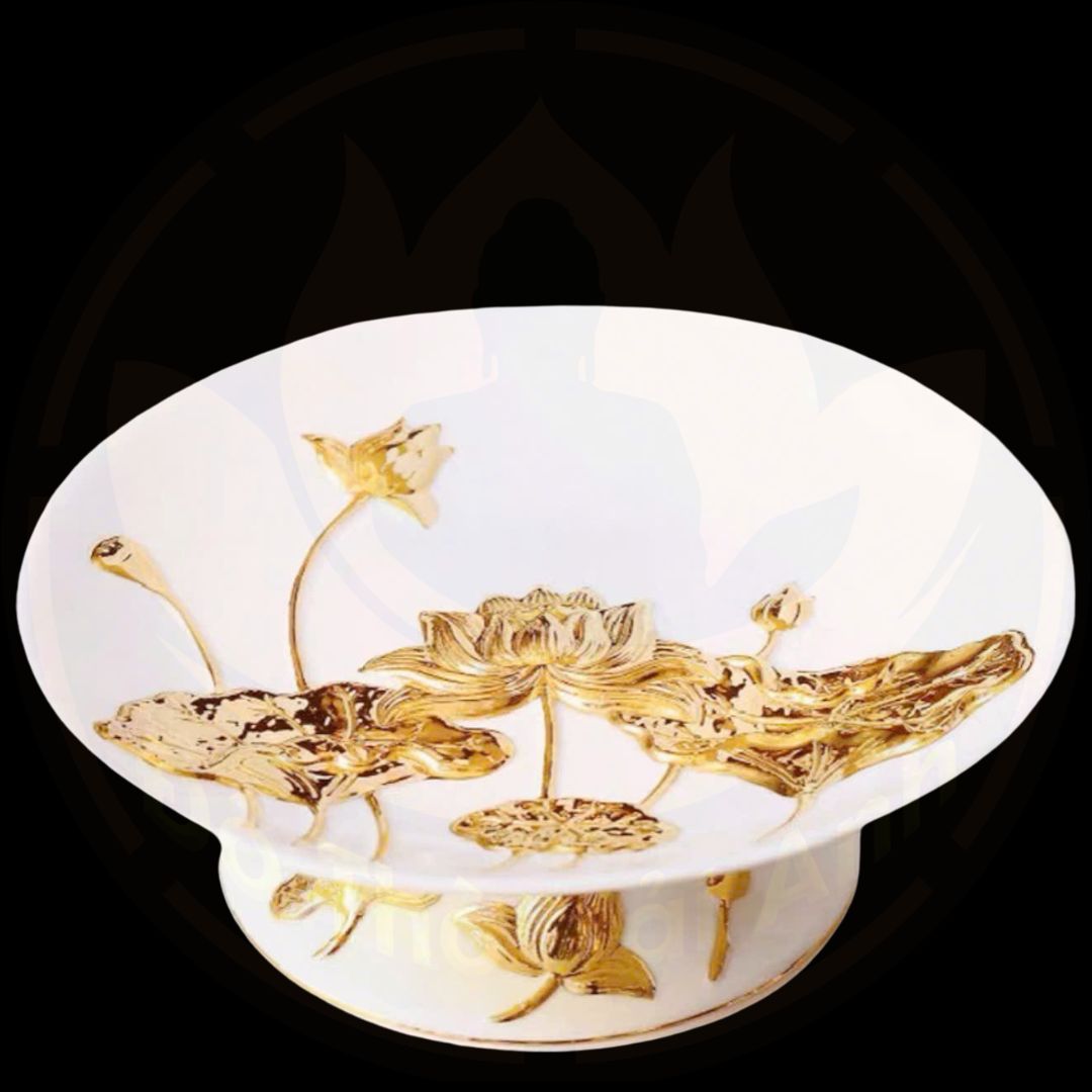 Mâm Bồng Sen Vàng Nổi