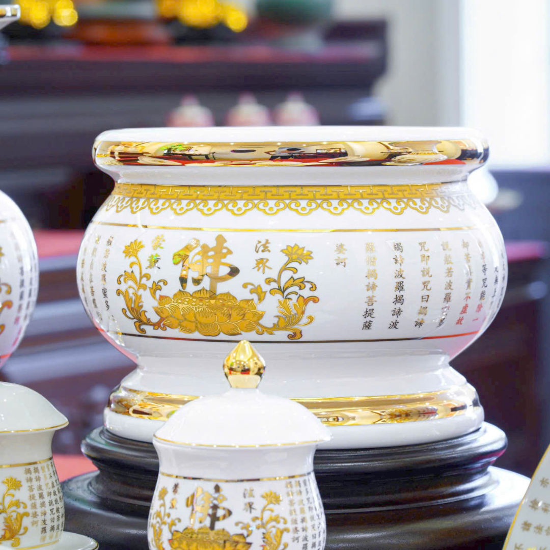 Bát Hương Sứ Tâm Kinh Trắng – Thanh Tịnh Tối Giản, Hiển Lộ Phật Tâm