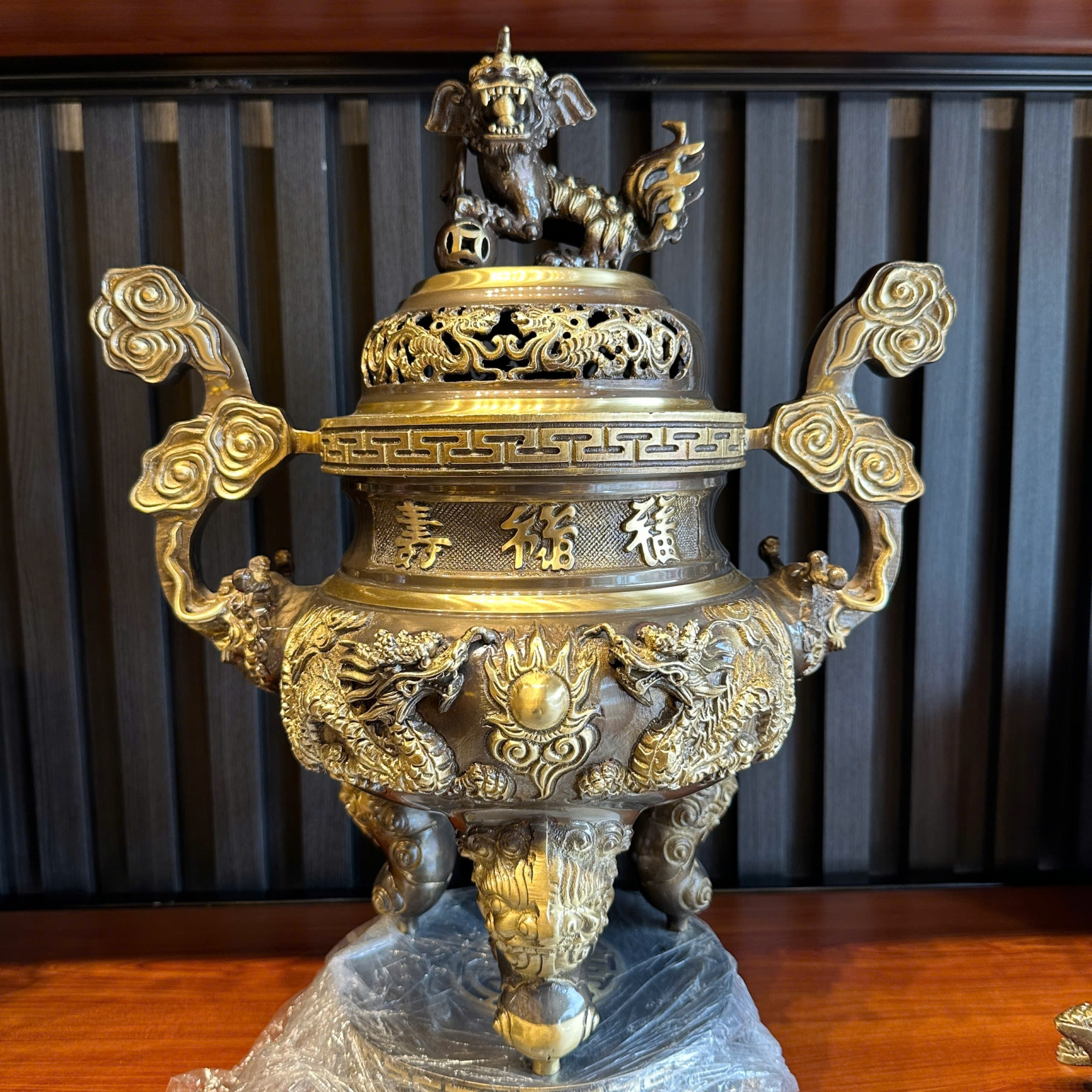 Đỉnh Đồng Cạo 2 Công Nghệ Màu Giả Cổ 45cm
