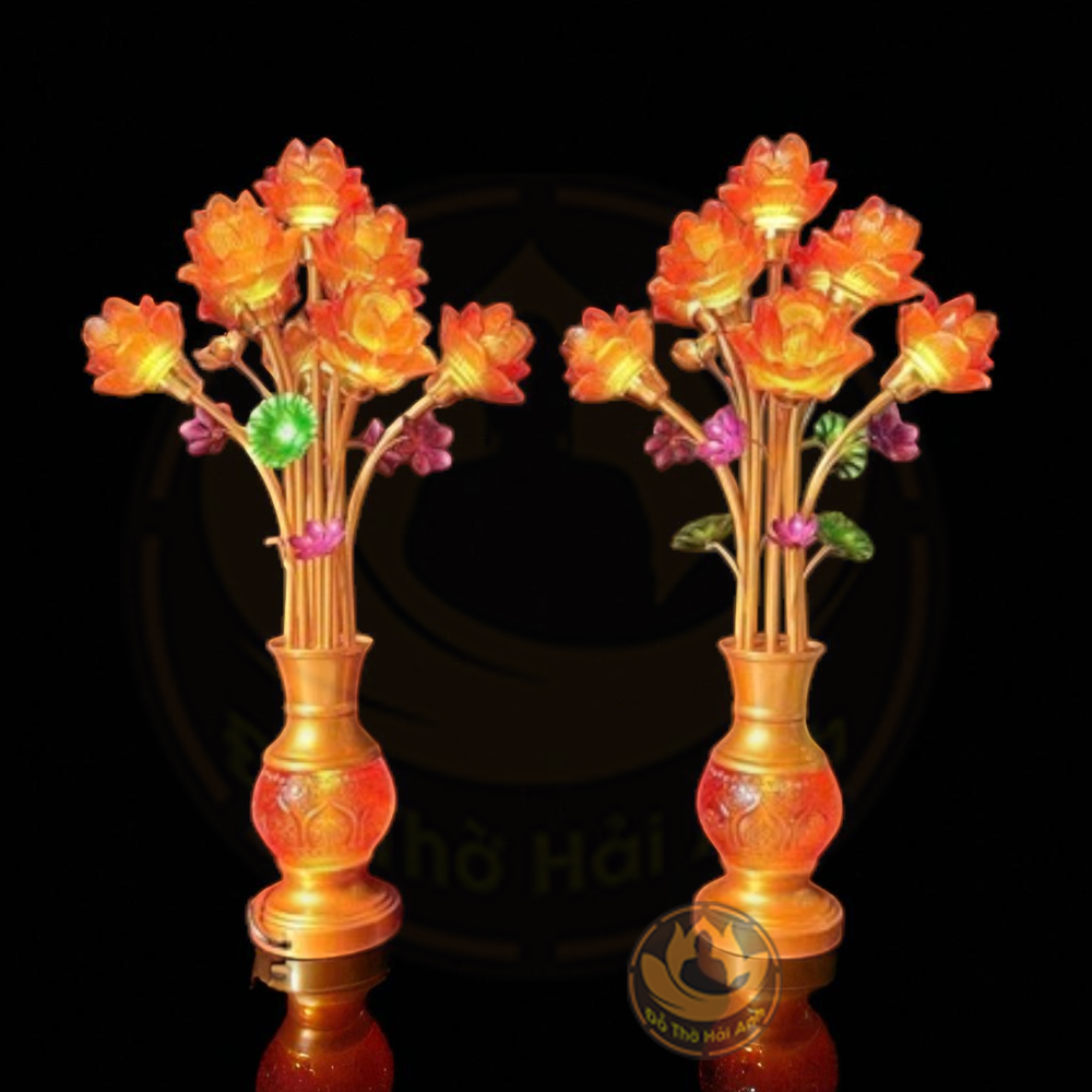 Đèn Lưu Ly Hoa Sen 9 Bông