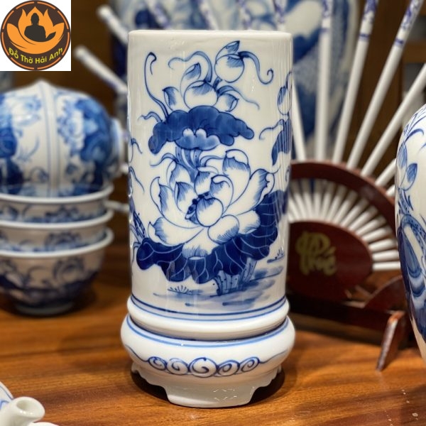 Ống Hương Sen Men Lam