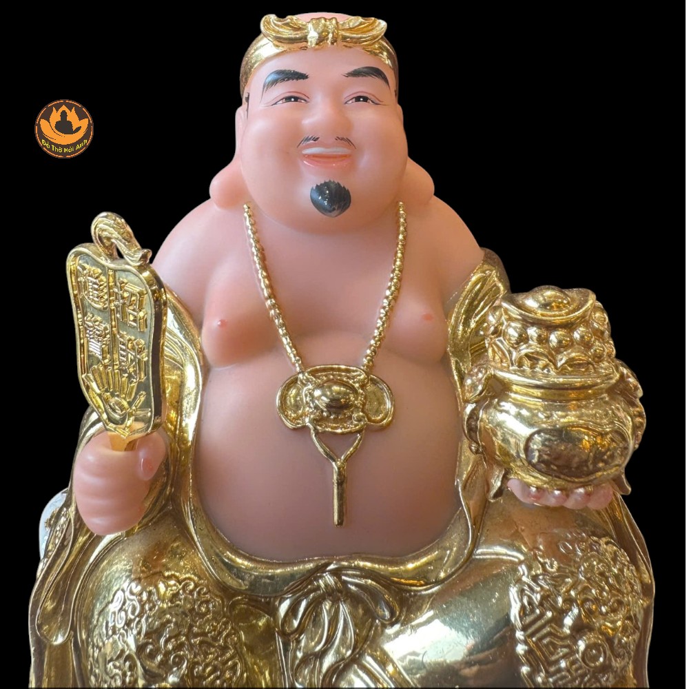 Tượng Tài Địa đá dát vàng kim đính ngọc cao cấp , chiêu tài tiến bảo
