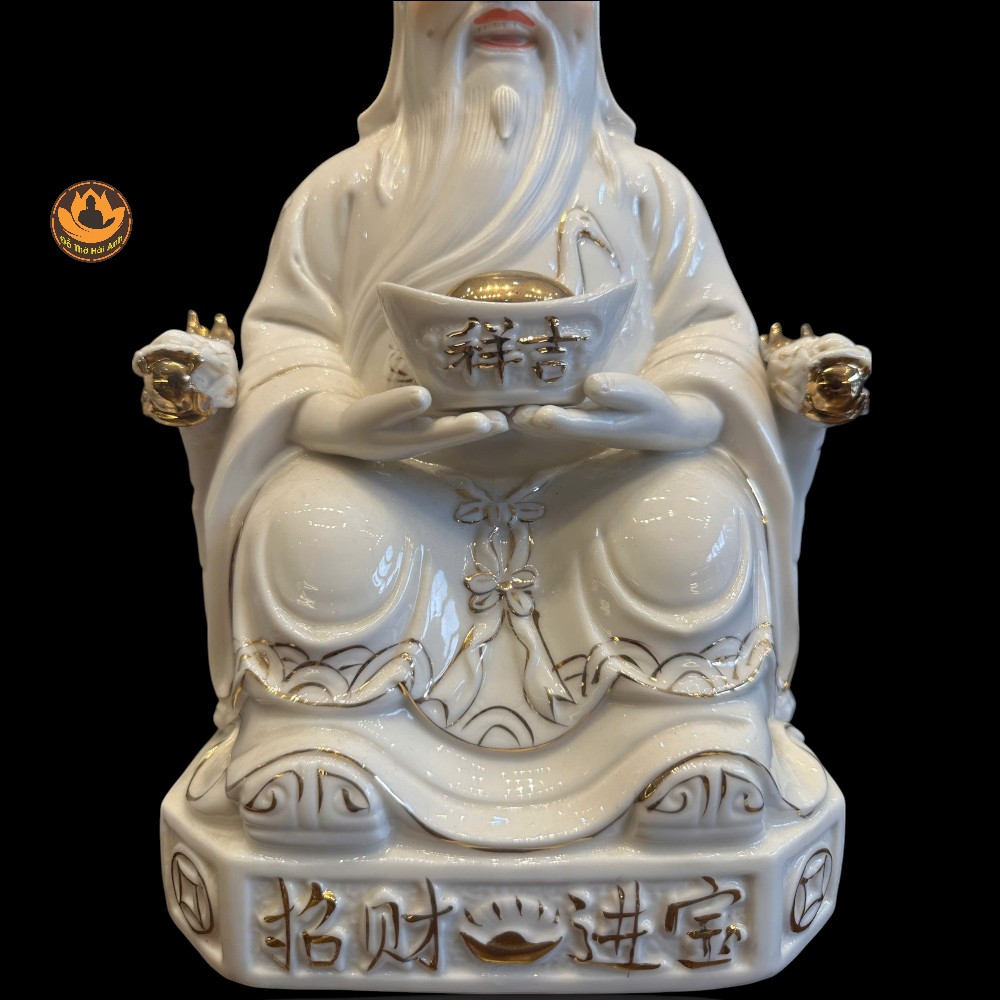 Tượng Tài Địa sứ Trắng , Lộc Tài Vô Biên , Niên Niên Dư Dả .