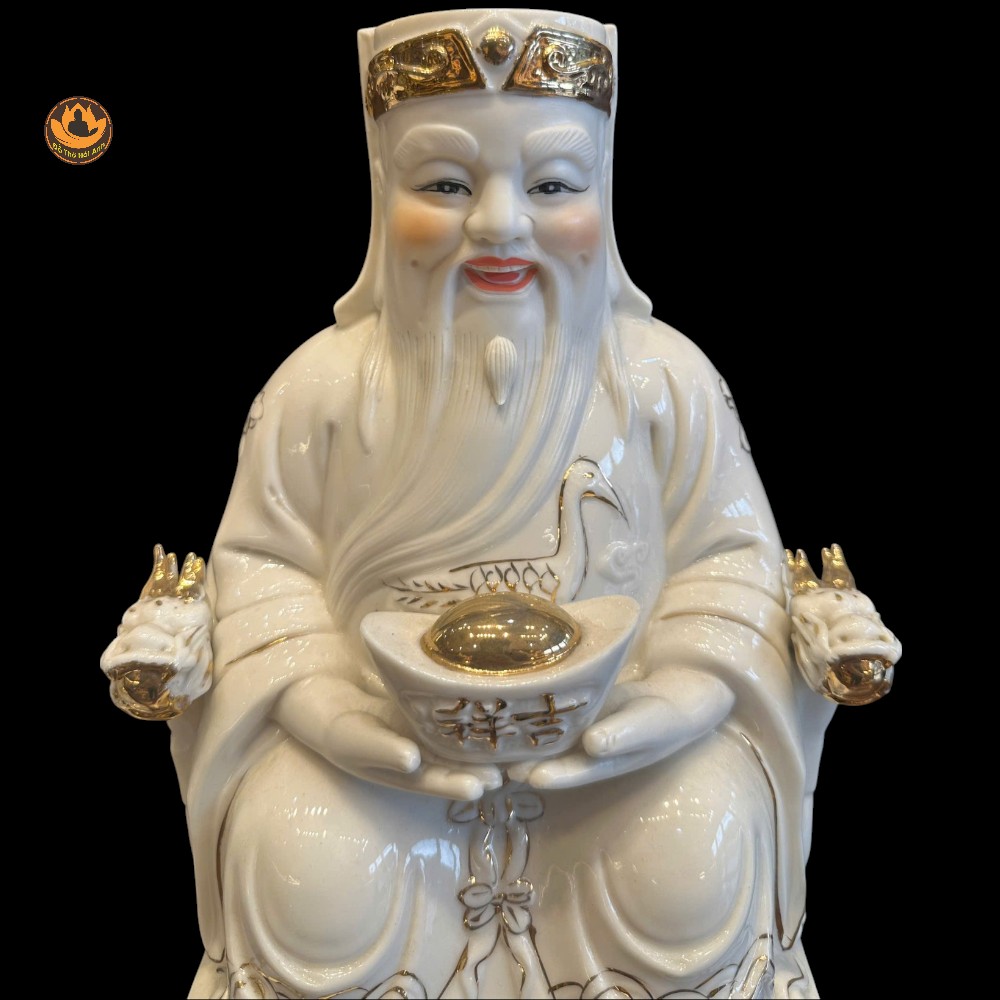 Tượng Tài Địa sứ Trắng , Lộc Tài Vô Biên , Niên Niên Dư Dả .