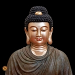 Bộ tượng Phật ta bà tam thánh đá xanh rêu cao cấp