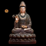 Bộ tượng Phật ta bà tam thánh đá xanh rêu cao cấp