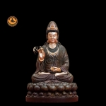 Bộ tượng Phật ta bà tam thánh đá xanh rêu cao cấp