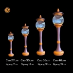 Đèn cầu pha lê lắp ô thân hợp kim đồng