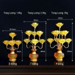Đèn Sen Bình Hoa Lưu Ly 5 Bông Nhỏ – Lung Linh Thanh Tịnh, Tôn Nghiêm Bàn Thờ