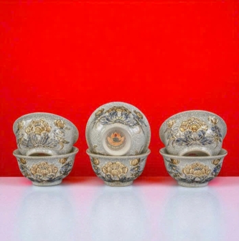 Bát Thờ Men Rạn Vàng Kim