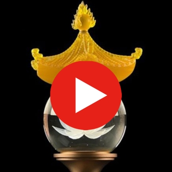 Đèn Cầu mái chùa (nắp ô) bông sen thân đồng cao cấp