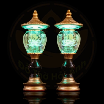 Đèn điện pha lê 1 cầu oval có mái thân hợp kim