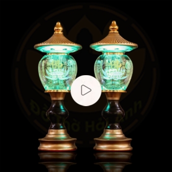 Đèn điện pha lê 1 cầu oval có mái thân hợp kim