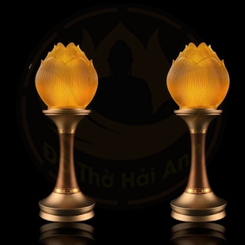 Đèn Nụ Sen Lưu Ly Thân Hợp Kim Đồng Cao Cấp – Sang Trọng