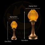 Đèn Nụ Sen Lưu Ly Thân Hợp Kim Đồng Cao Cấp – Sang Trọng