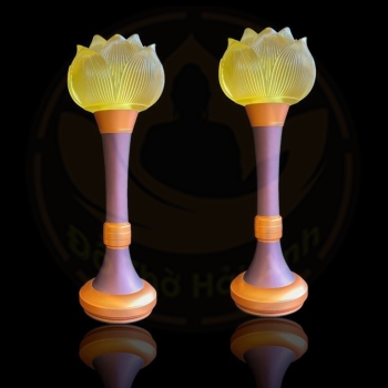 Đèn Sen Lưu Ly 1 Bông Thân Hợp Kim Đồng Cao Cấp, Bền Đẹp