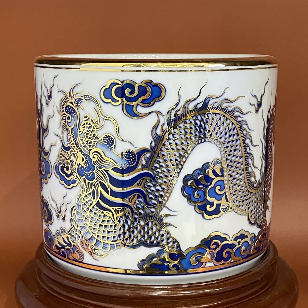 Bát Hương Phú Quý Vàng Kim Men Lam