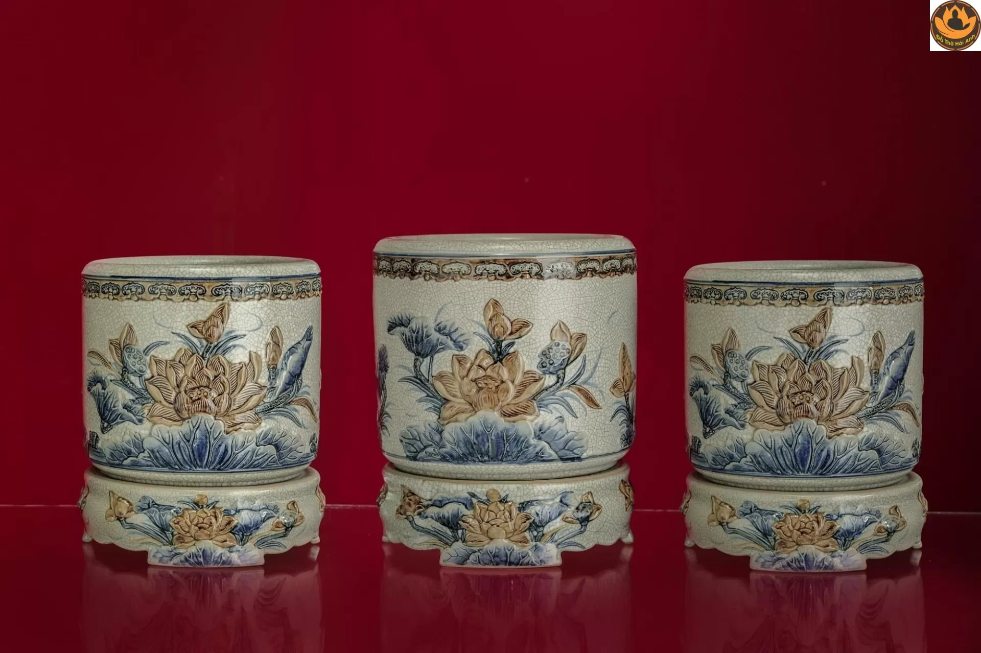 Bát Hương Hoa Sen Men Rạn