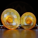 Bộ Đồ Thờ Lưu Ly Vàng Đỏ Hoa Sen Hổ Phách Cao Cấp – Tôn Nghiêm Không Gian Thờ Tự