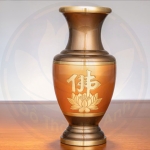 Lọ Hoa Đồng Đỏ Nâu Hoa Sen Chữ Phật – Đồ Thờ Cúng Cao Cấp