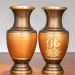 Lọ Hoa Đồng Đỏ Nâu Hoa Sen Chữ Phật – Đồ Thờ Cúng Cao Cấp