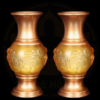 Lọ Hoa Đồng Vàng Lưu Ly Cao Cấp – Sang Trọng, Tâm Linh & Phong Thủy