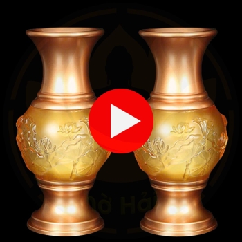 Lọ Hoa Đồng Vàng Lưu Ly Cao Cấp – Sang Trọng, Tâm Linh & Phong Thủy