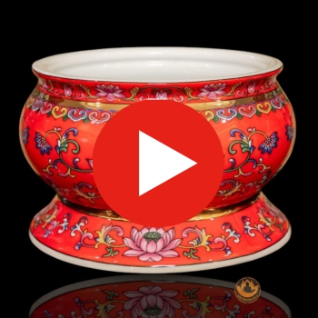 Bát Hương Gấm Đỏ Hoa Sen Cao Cấp – Trang Nghiêm, Sang Trọng