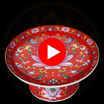 Mâm Bồng Gấm Đỏ Hoa Sen – Đồ Thờ Cúng Sang Trọng & Linh Thiêng